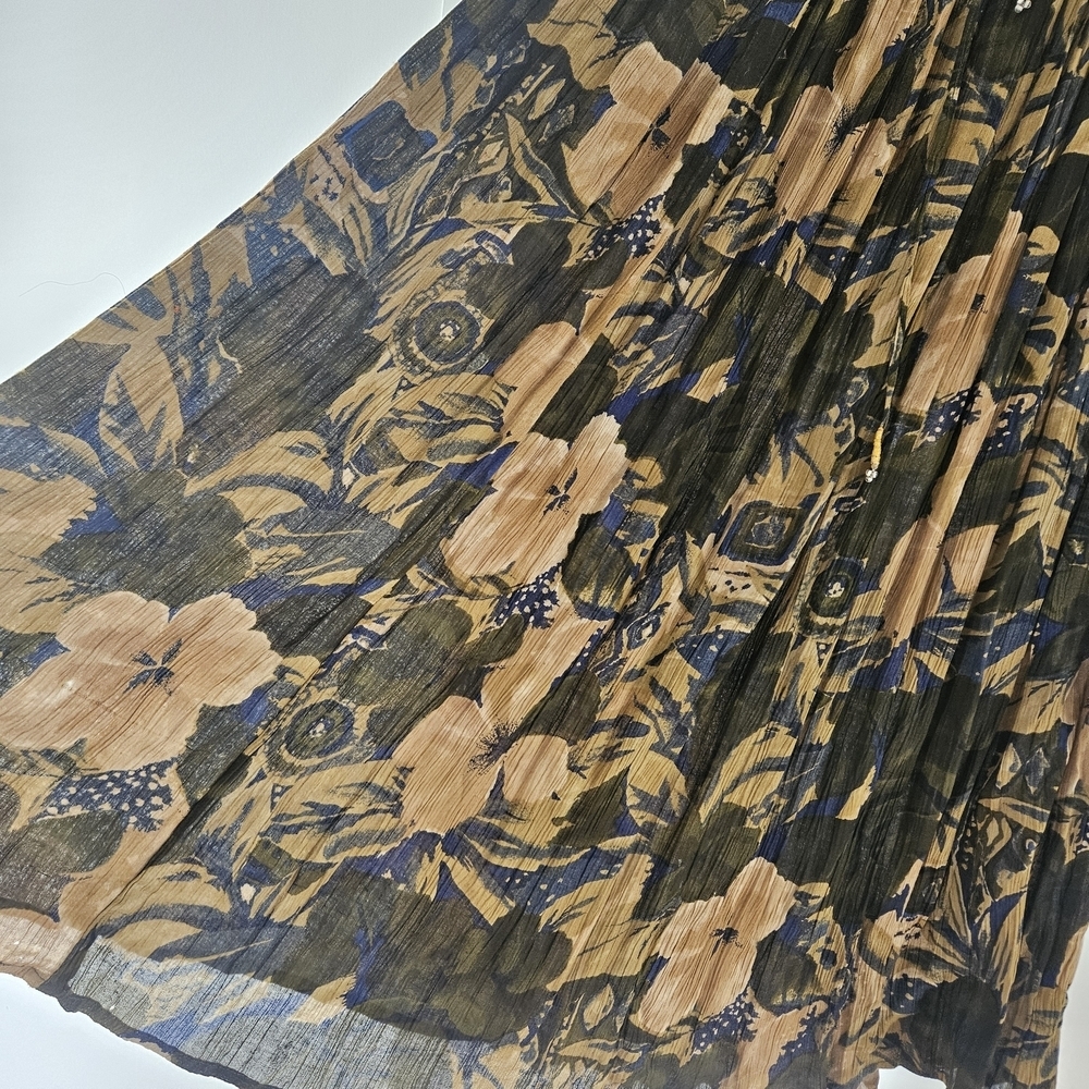 Vintage Tradition Floral Rayon Midi Skirt Size 8 - Picture 4 of 5